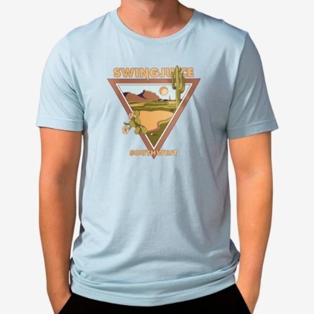 Swing Juice Golf Southwest Graphic T Shirt Mens XL Ice Blue Short Sleeve Tee